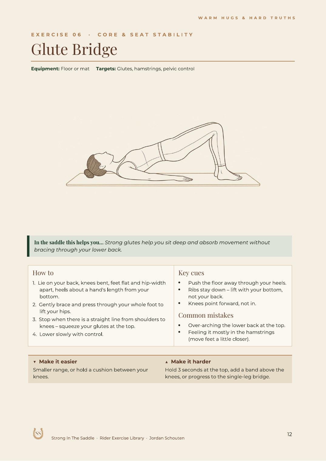 Glute Bridge exercise page