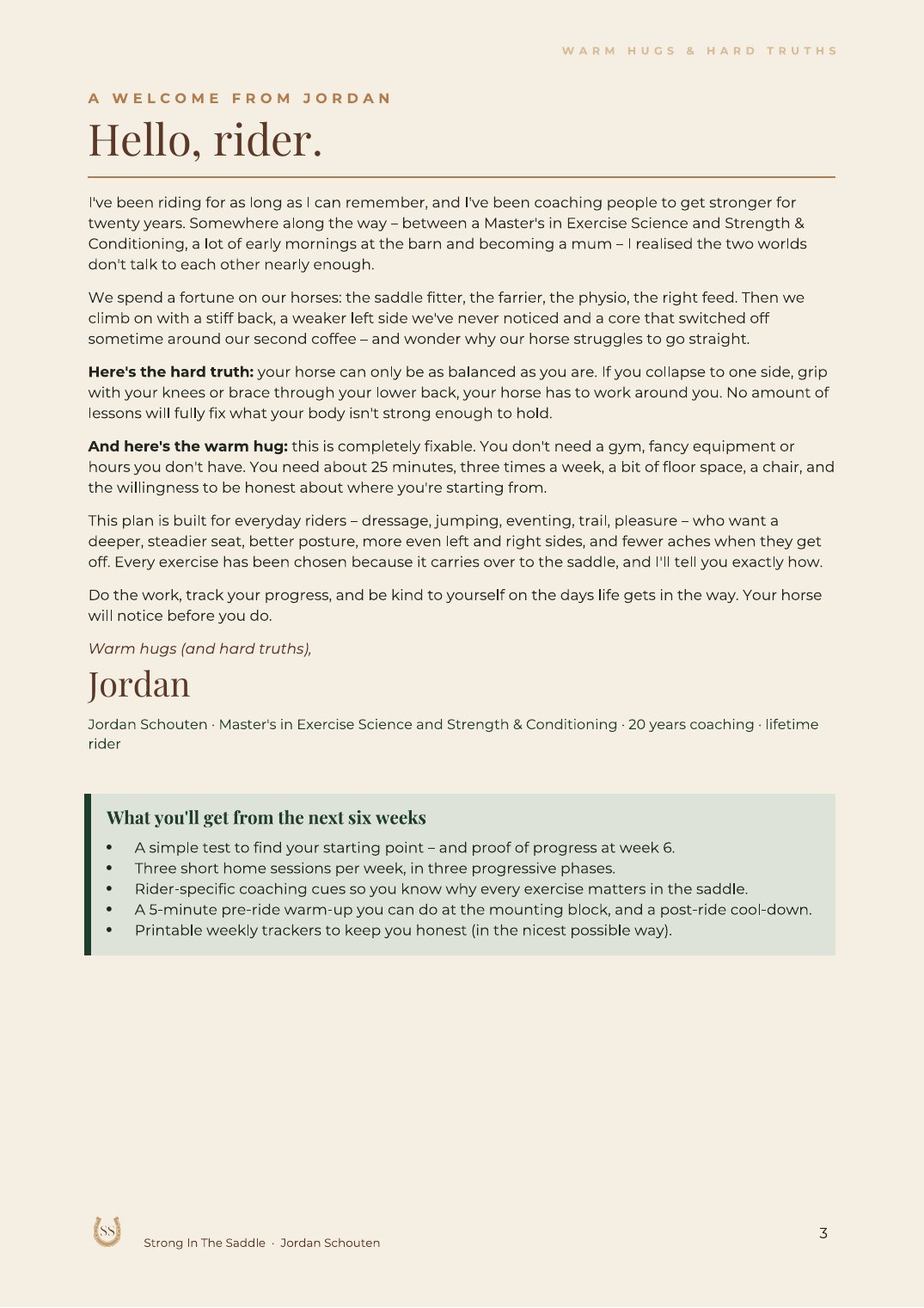 A welcome from Jordan